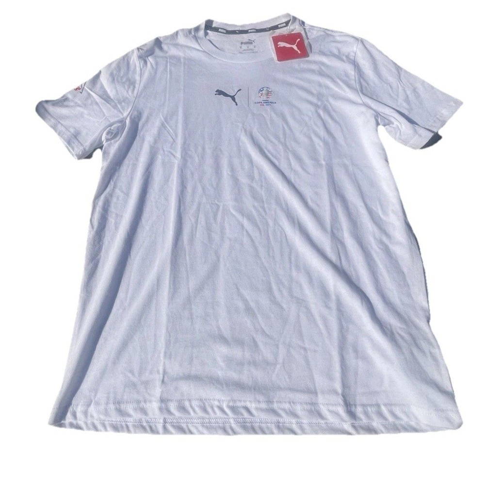 Copa America T Shirt Mens Sz Medium White USA 2024 Conmebol Puma Cumbre Graphic